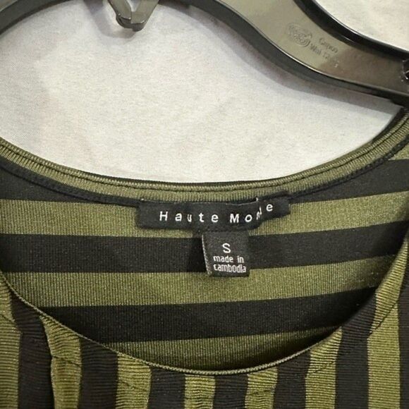 Haute Monde Size Small Striped Twisted Dress Cocktail green - Picture 3 of 5